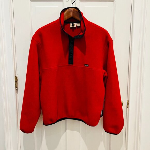 Woolrich Polartec Vintage Fleece Sweater Size Medium Red Made In USA - Picture 1 of 16